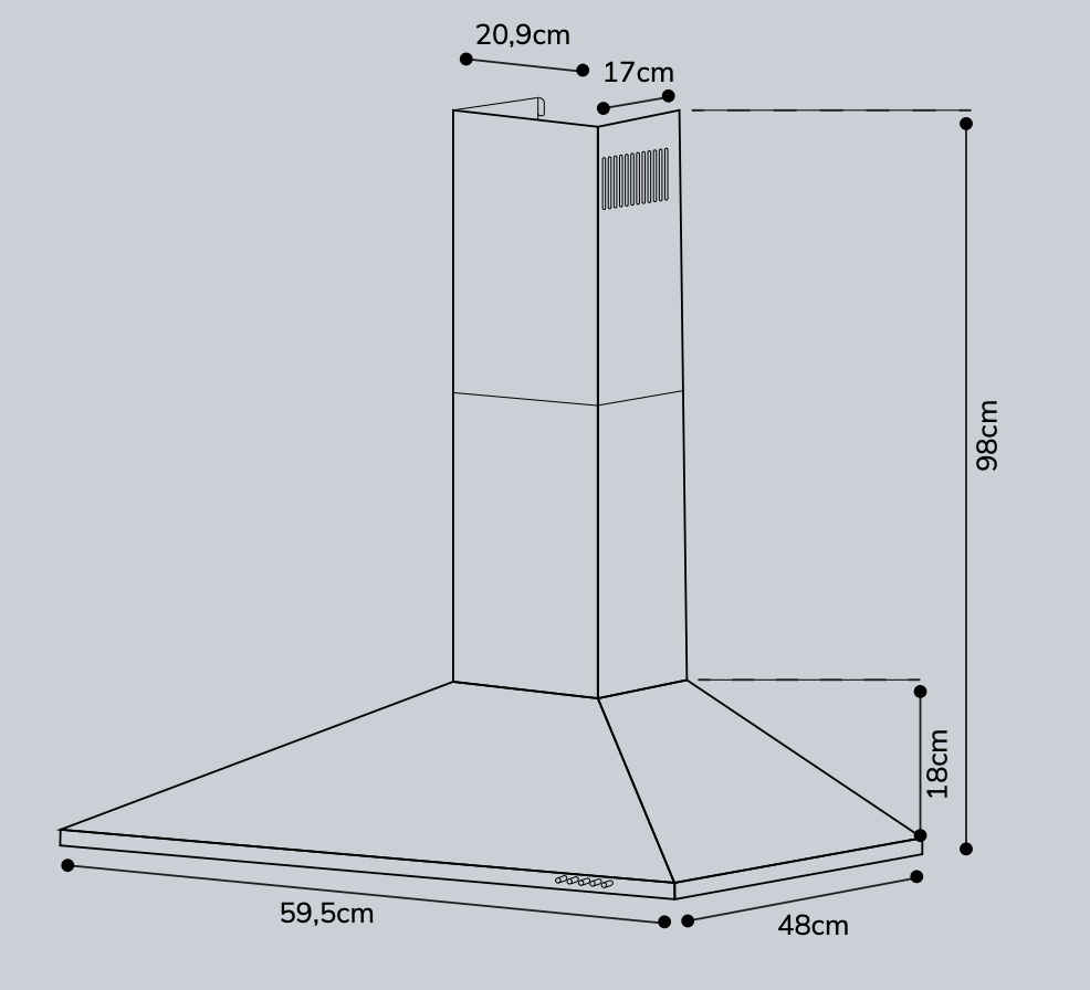Campana Creta 60 Cromo 2