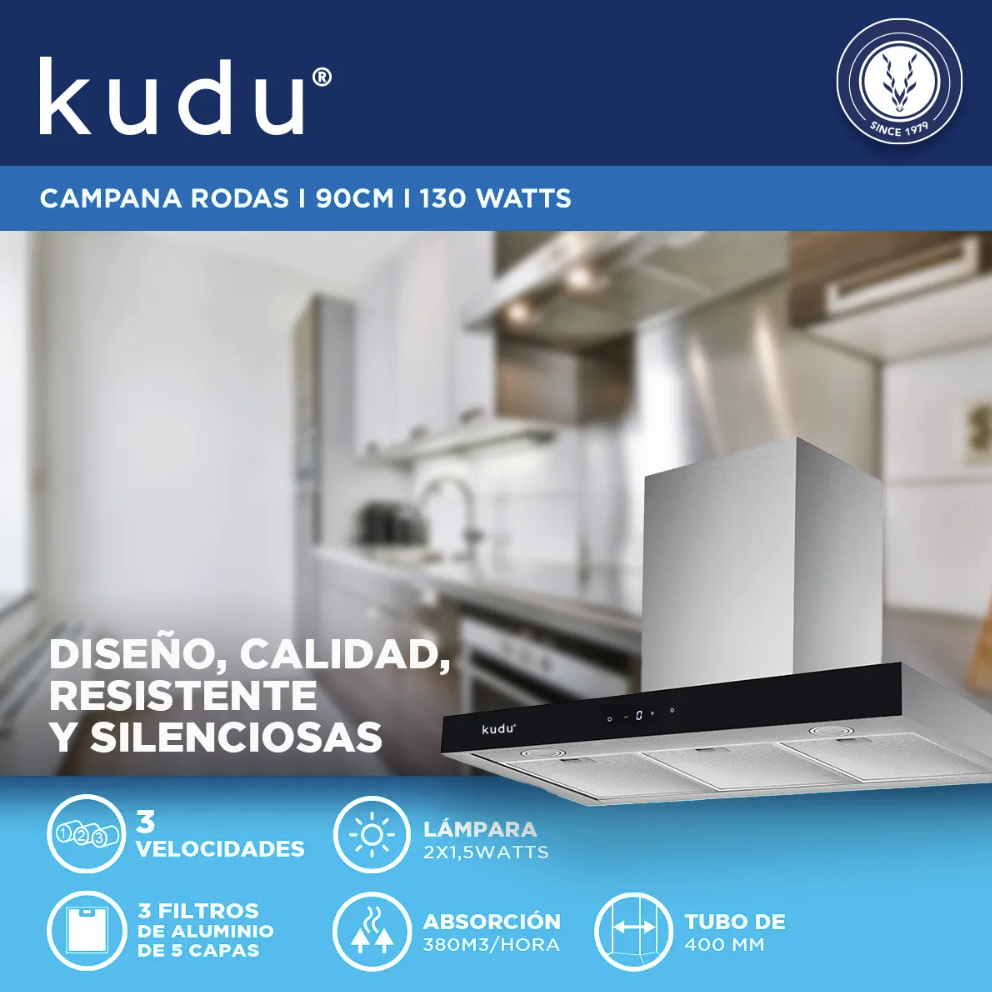 Campana Rodas 90 Digital Negro 3