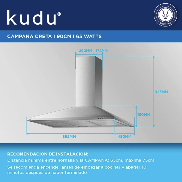 Campana Creta 90 Cromo 3