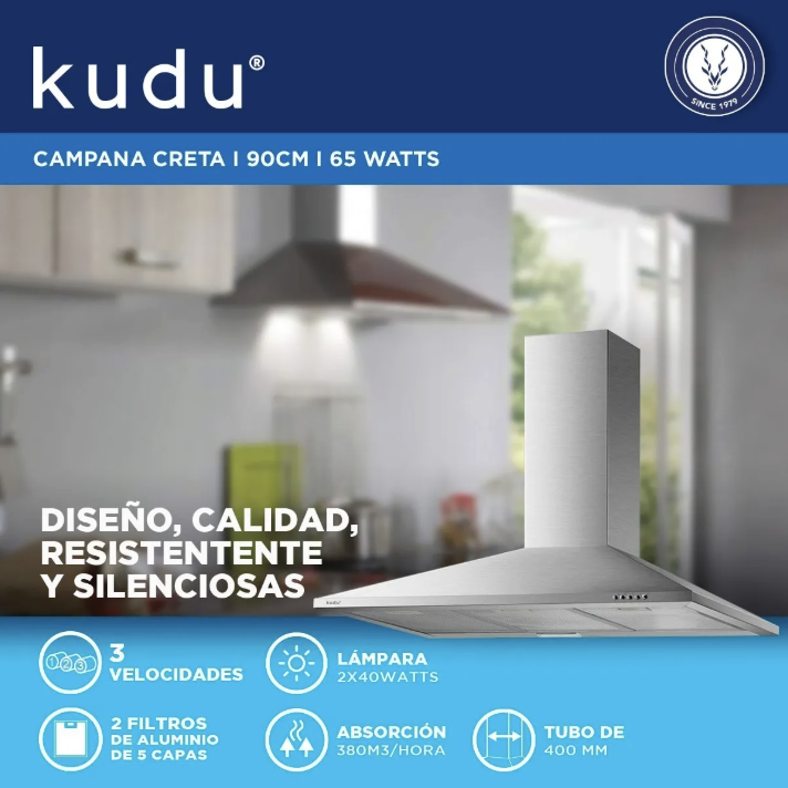 Campana Creta 90 Cromo 5