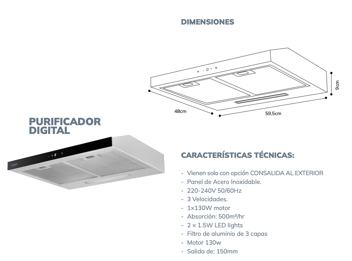 Purificador Digital (Con salida al exterior) 2